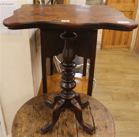An oak pedestal side table, H.71cm